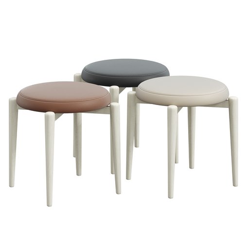 Modern Uplostered Stackable Accent Stools 3d model Download Maxve