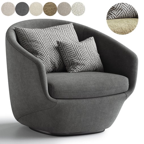 Donna Fabric Lounge Chair 3d model Download Maxve