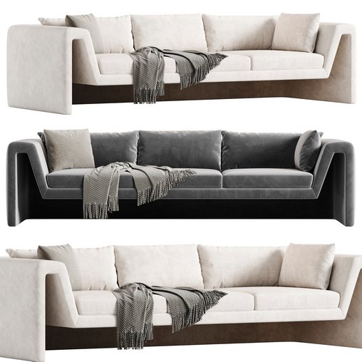 PERIMETER GREY SOFA 3d model Download Maxve