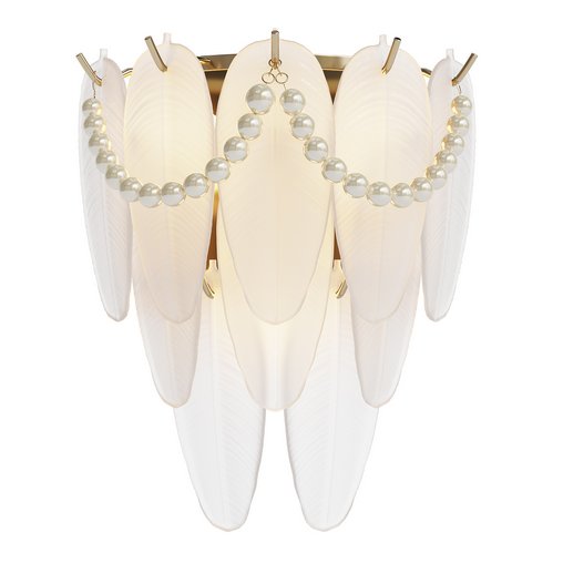 French Pearl Feather Wall Lamp 3d model Download Maxve