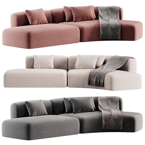 Cosy Curve Sofa 01 3d model Download Maxve