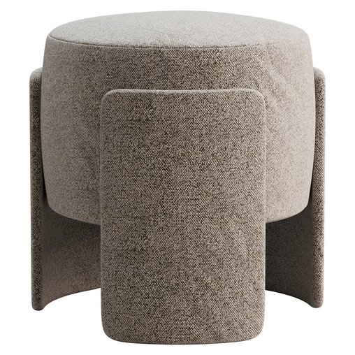 Round Chenille Ottoman 3d model Download Maxve