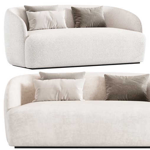 GWYNETH BOUCLE LOVESEAT SOFA 3d model Download Maxve