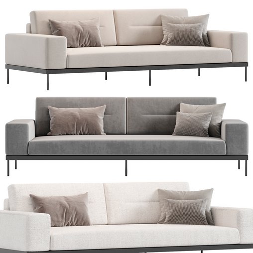 MAURO IVORY SOFA 3d model Download Maxve