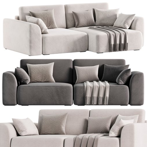 Sofa Space Soft Beige 3d model Download Maxve