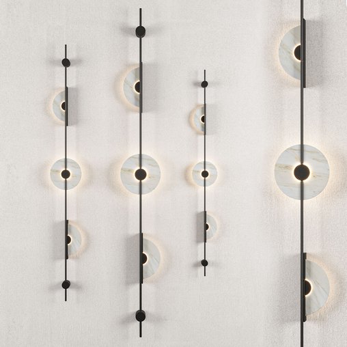 Alabaster Wall Sconce Black 3d model Download Maxve