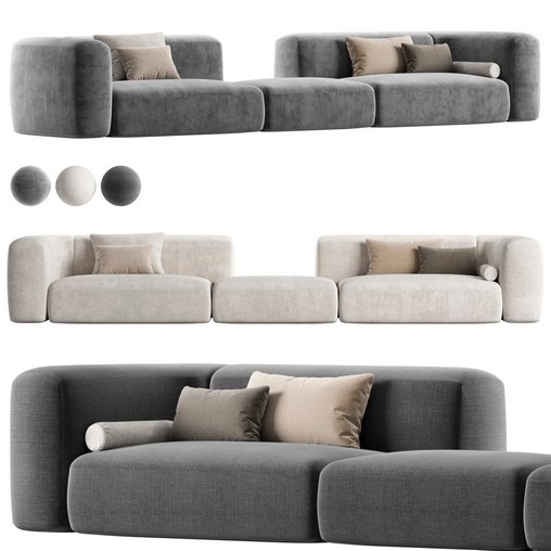 clara sofa baxter 3d model Download Maxve