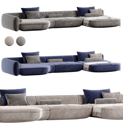 BAXTER MOODBOOK sofa 3d model Download Maxve