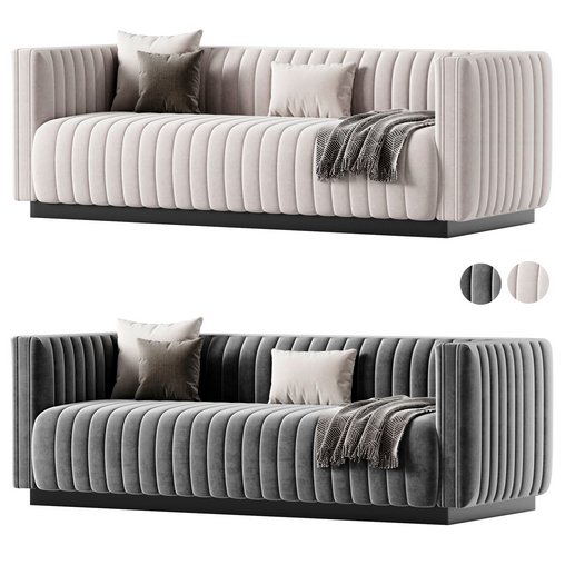 Conjure Channel Tufted Velvet Sofa 3d model Download Maxve