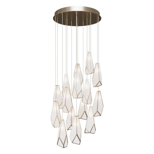 Glace White 15-Light Round Multi-Drop Pendant 3d model Download Maxve