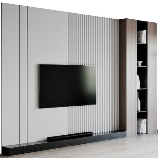 TV Wall 45 3d model Download Maxve