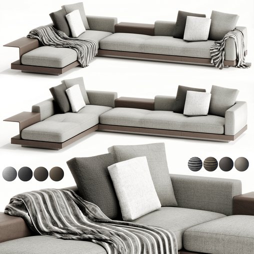 Minotti CONNERY sofa 3d model Download Maxve