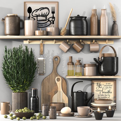 kitchen accessories 06 3d model Download Maxve