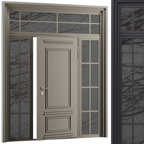 Entrance door set90 3d model Download Maxve