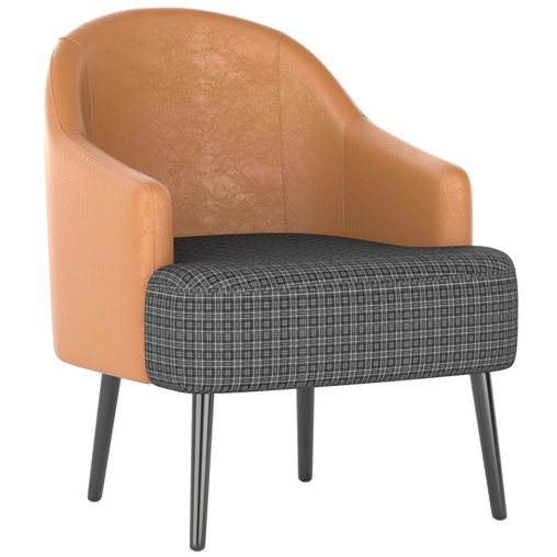 Mid century Houndstooth Accent Chair 3d model Download Maxve