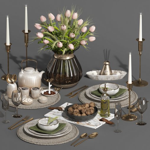 tableware set13 3d model Download Maxve