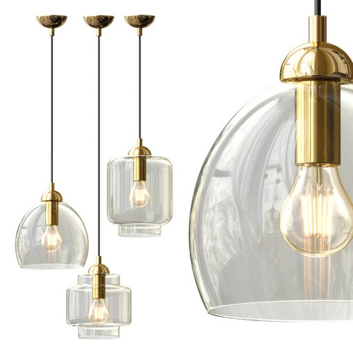 Glass Pendant Light 3d model Download Maxve