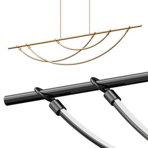 Aryas LED Linear Pendant Light 3d model Download Maxve