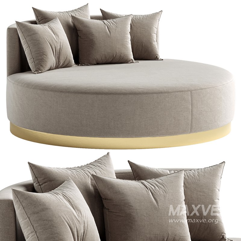 Upholstered round chaise