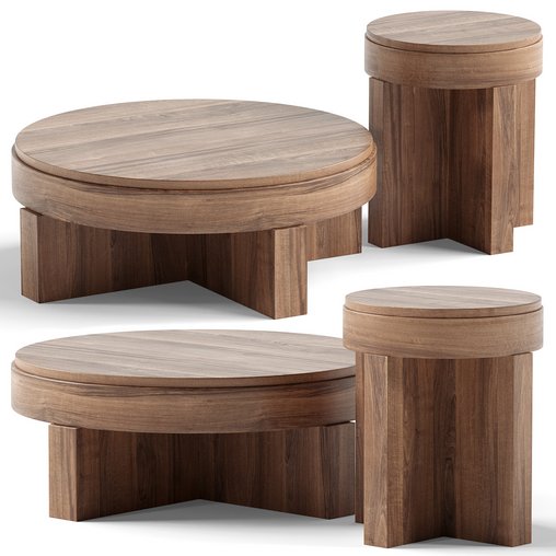 Mei Coffee Table & Mei Side Table 3d model Download Maxve