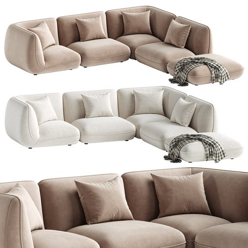 Zeppelin Dream Modular Sectional 3d model Download Maxve