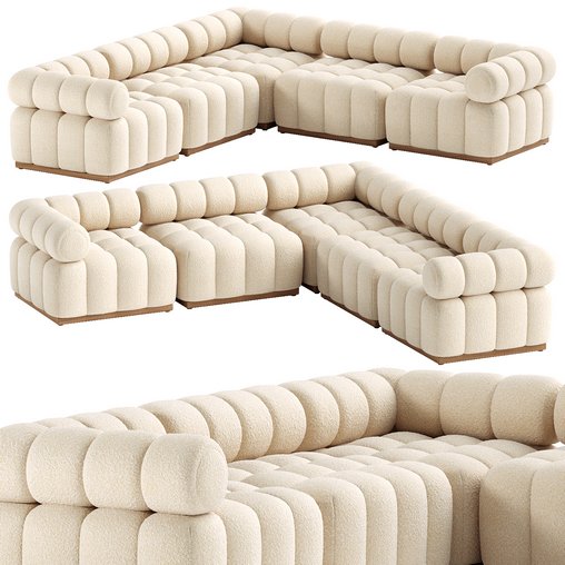 Roma 5 Pc Sectional Sofa 3d model Download Maxve