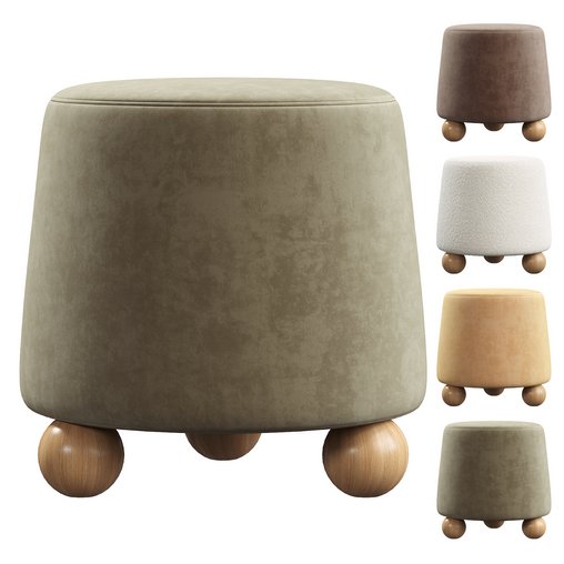 Jaine Boucle Stool 3d model Download Maxve