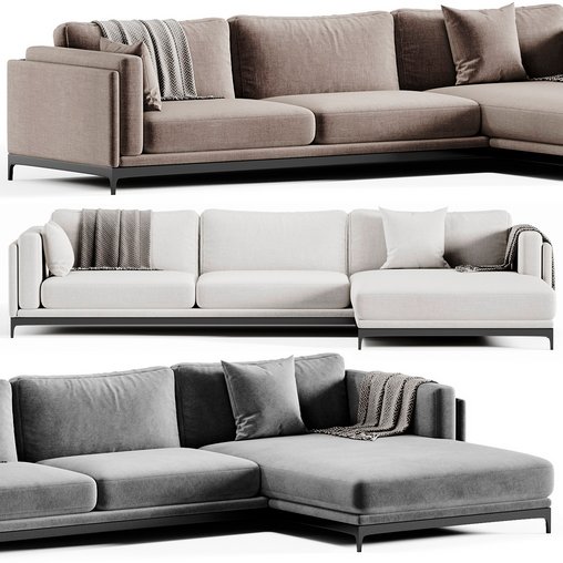 TIME Corner Sofa By Cts Salotti 3d model Download Maxve