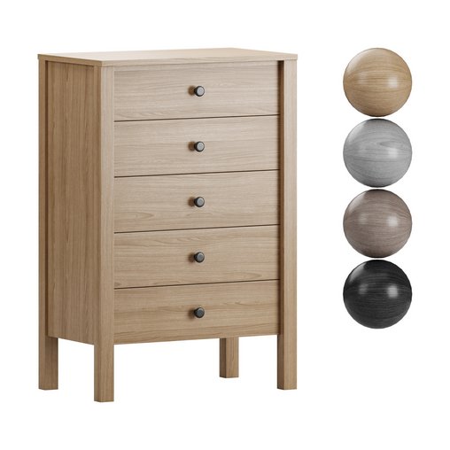 Calistoga 5 Drawer Tallboy Dresser 3d model Download Maxve