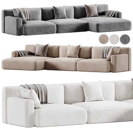 Paris Seoul Corner Sofa By Poliform 3d model Download Maxve