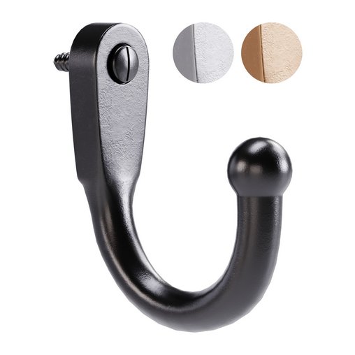 Black Wall Mount Coat Hook 3d model Download Maxve