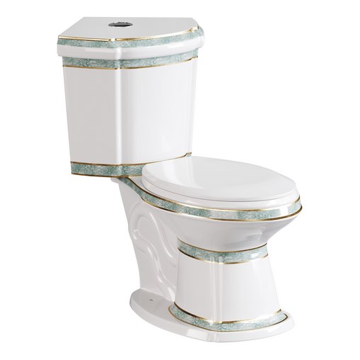 Corner Elongated Two Piece Dual Flush Bathroom Toilet 3d model Download Maxve