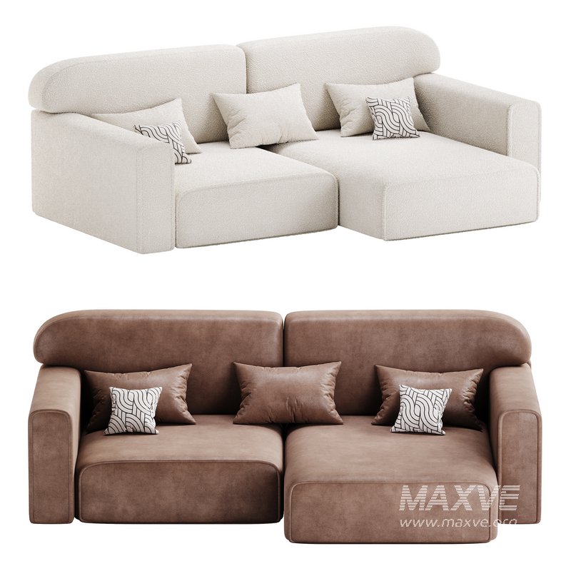 Corner sofa Vienna Bucle White