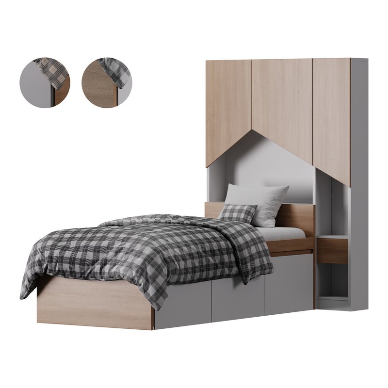 Penny Bed 2 90 White Plywood