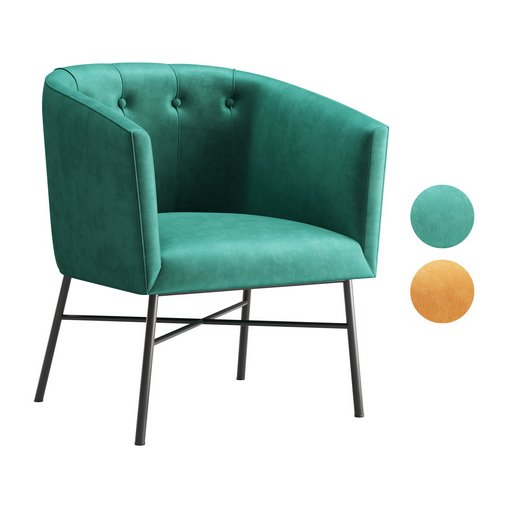 Aurelie Tub Chair in Emerald Green Velvet 3d model Download Maxve