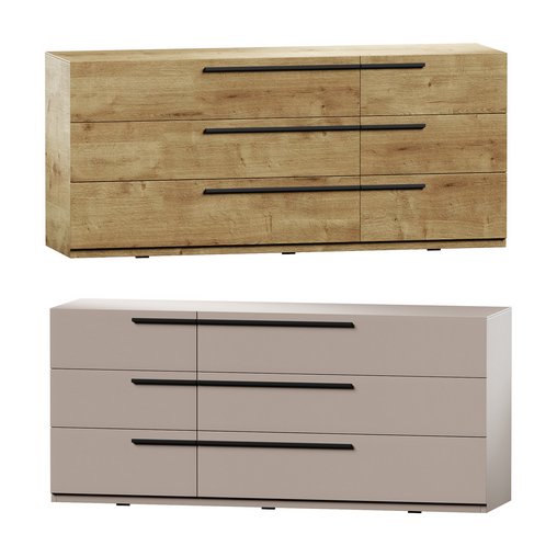 Kimball Chest of Drawers-3 White Wood Latte 3d model Download Maxve