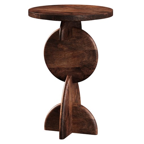 Warm Brown Mango Wood Side Table 3d model Download Maxve