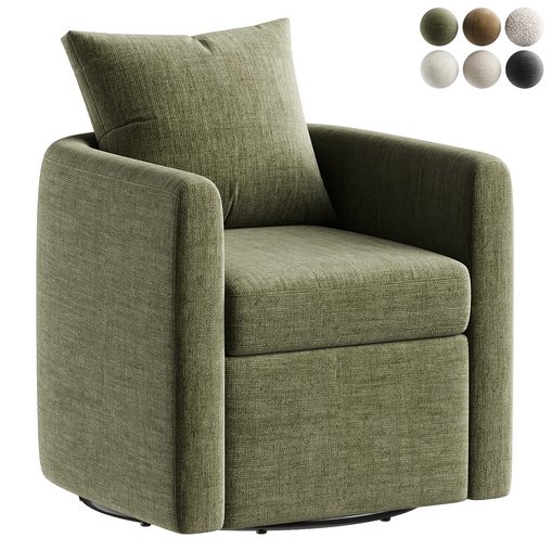 chelseaann upholstered swivel barrel 3d model Download Maxve