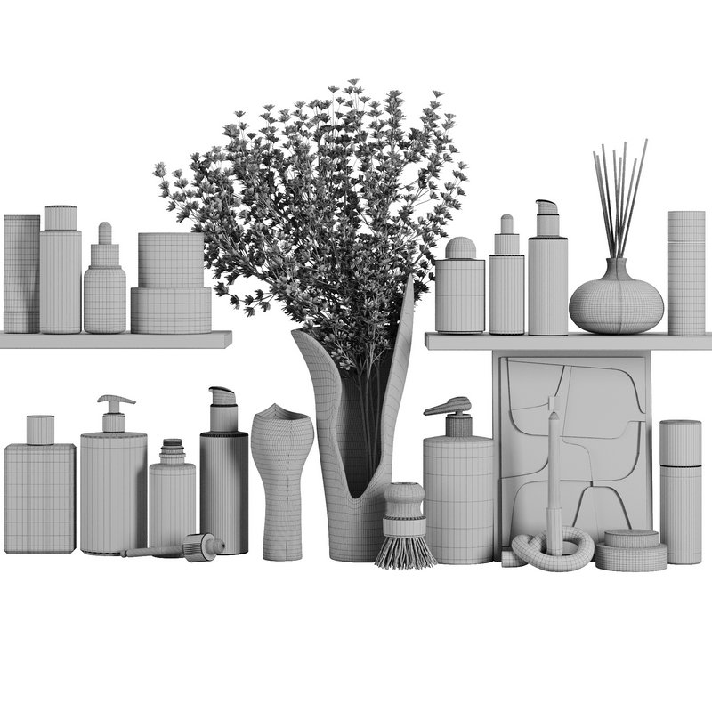 Bathroom accessories SetV35 3d model download free maxve