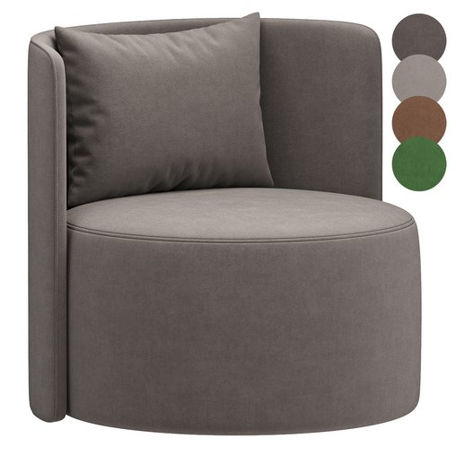 Armchair REYNAUX CURVE GRAY 1 3d model Download Maxve