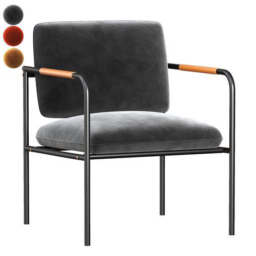 Sauder Boulevard Cafe Metal Lounge Chair Charcoal Gray Finish 3d model Download Maxve