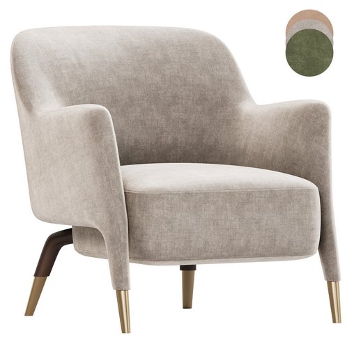 Armchair in Linen Molteni 3d model Download Maxve