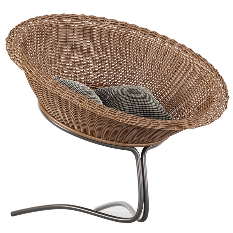 RATTAN EASY CHAIR BY ROHE NOORDWOLDE