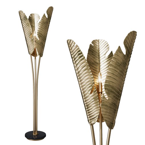 Tropical Large Brass Floor Lamp 3d model Download Maxve