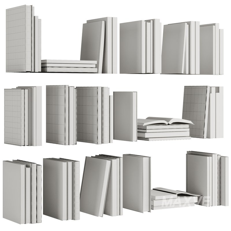 Set of Books V6 3d model Download Maxve