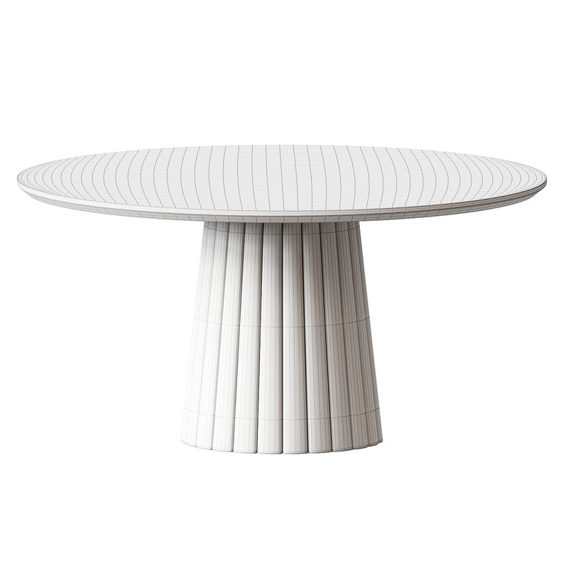 Solid Wood Round Dining Table 3d model Download Maxve