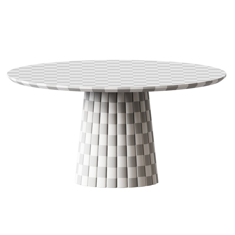 Solid Wood Round Dining Table 3d model Download Maxve