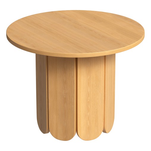 Round wood veneer dining table 3d model Download Maxve