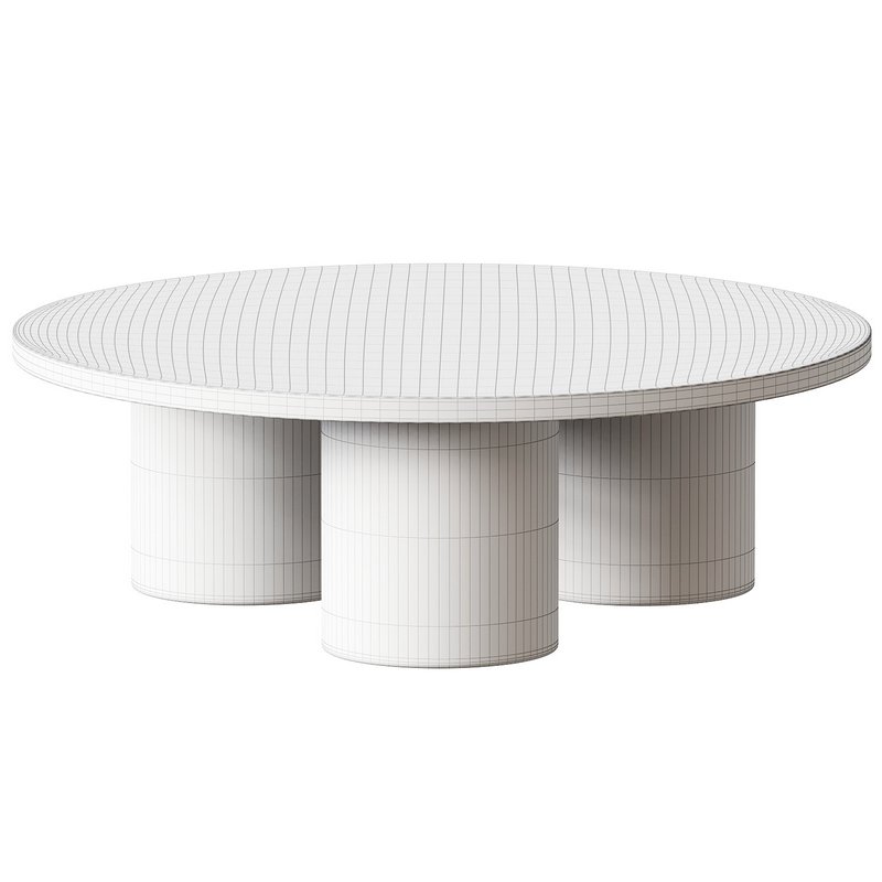 Damian 100cm Wooden Round Coffee Table ¨C Natural 3d model Download Maxve