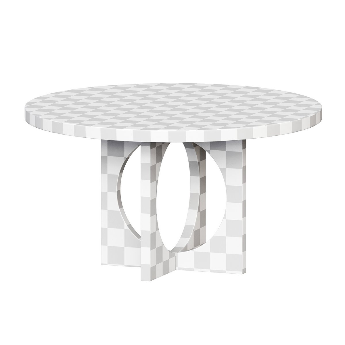 Black Wood Round Geometric Dining Table 3d model Download Maxve